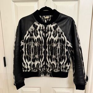 Rebecca Minkoff Animal Print Bomber Jacket